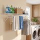 thumbnail image 4 of YKITRDA 4 ft Wall Mounted Closet Shelf with Hanging Rod, 48 x 12 in Heavy-Duty Wire Closet Shelves for Laundry Room, Bedroom & Pantry, White, 4 of 9