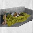 thumbnail image 6 of Basset Hound Soft Flannel Fleece Throw Blanket, Cartoonish Design Hunting Dog in Woodland, Cozy Plush for Indoor and Outdoor Use, 70" x 90", Yellow Green Grey, by Ambesonne, 6 of 6