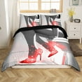 thumbnail image 1 of Erosebridal Housse de Couette Rouge à Talons Hauts Très Grand, Housse de Couette Pailletée Biling Très Grand, Housse de Couette Princesse Rêveuse Très Grand, Respirante Décorative pour Chambre à la Mode, Réversible, 3 Pcs (Sans Couette), 1 of 7