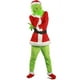 thumbnail image 1 of Disfraz de fiesta de Grinch con máscara de monstruo de pelo verde y roba el pelo de un friki navideño, 1 of 6