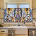 thumbnail image 2 of Yayeee Kitchen Curtains Tier Set of 2 Light Filtering 57"x36" Over Sink Window Panels, Purple Flowers, 2 of 7