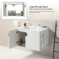 thumbnail image 2 of 30" Bathroom Vanity Sink Combo, Wall Mounted Vanity Cabinet Set, Ceramic Sink Top, Bathroom Cabinet With 2 Doors And Open Storage Shelf, Solid Wood Frame, Easy Assembly, For Small Space, 2 of 7