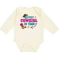 thumbnail image 3 of Inktastic Cutest Cowgirl in Town with Cowgirl Hat and Boots Girls Long Sleeve Baby Bodysuit, 3 of 5