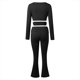 thumbnail image 5 of Traje pantalón elegante para mujer: cuello en V, pantalones informales, poliéster, versátil, primavera/verano, lavado a mano/a máquina, tallas S-XL con ajuste en el busto y la cintura, 5 of 6