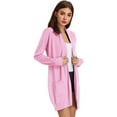thumbnail image 2 of Women Open Front Cardigan Sweaters Pockets Long Sleeve Shrugs,Blush Pink,Large,, 2 of 4