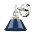 thumbnail image 3 of Yep by Golden Lighting Orwell 1-light Vanity in Chrome and Navy Blue shade, 3 of 3