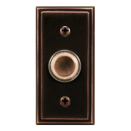 Heath Zenith SL-602-02 Wired Push Button with Oil Rubbed Bronze Finish, Metal