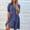 Blue, variant on Women Fashion Solid Loose Lapel Casual Short Sleeve Casual Dress Short Dress for Women Summer High Low Dress for Women plus Size Maxi Dress Womens Dresses Fall Dresses for Women Casual Fall Womens
