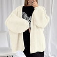thumbnail image 5 of Stichou Womens Oversized Cardigan Sweaters 2025 Fall Long Lantern Sleeve Knit Open Front Lightweight Sweater White L, 5 of 7