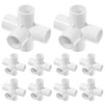 thumbnail image 1 of SHISUYAN 10pcs PVC Fitting 5 Ways PVC Tee Connector For Storage Frame Greenhouse, 1 of 5