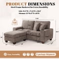 thumbnail image 2 of Poshby 71.25''W Sectional Sofa Loveseat with L-Shaped, Storage Ottoman, Chenille for Living Room, Brown, 2 of 12