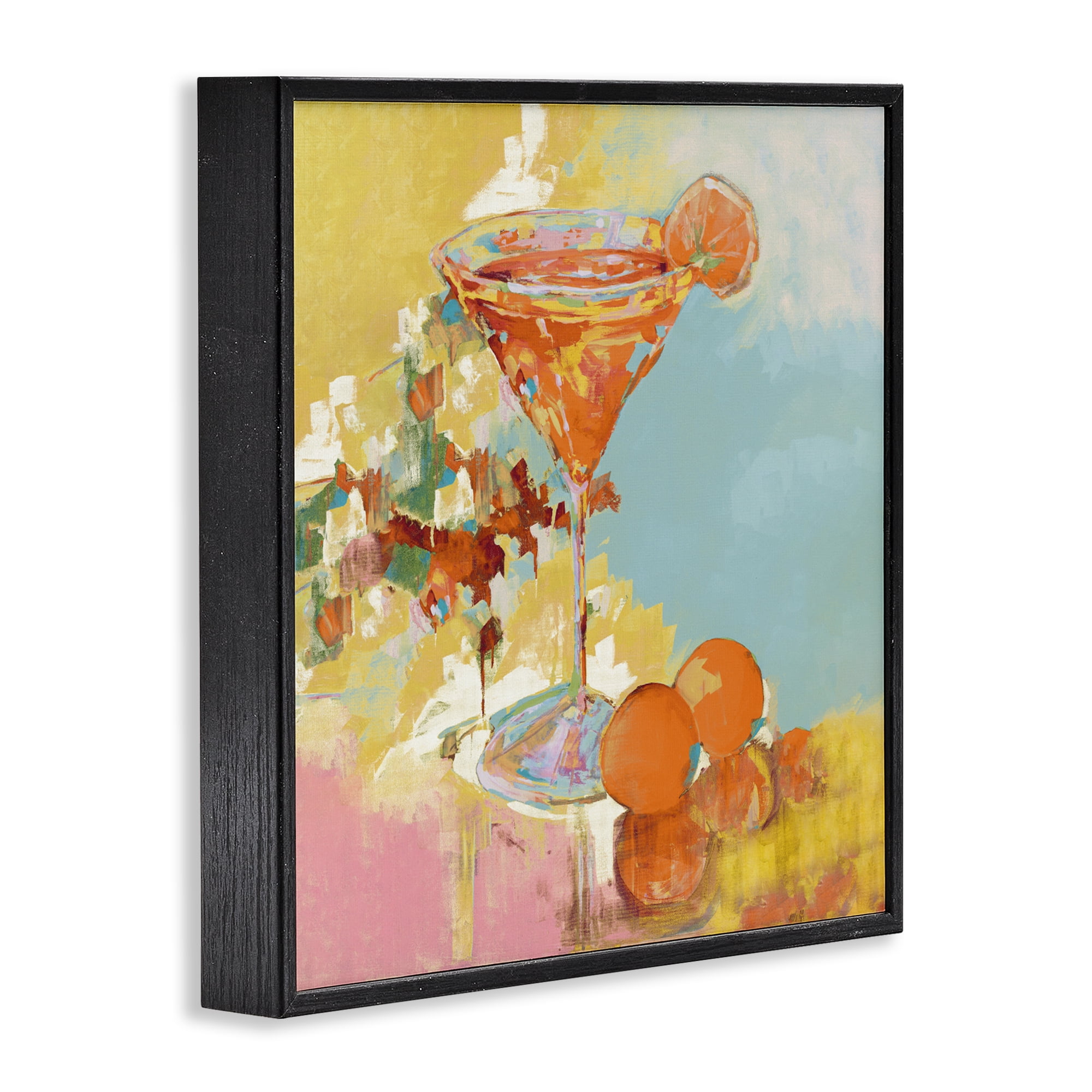 Stupell Industries Summer Citrus Martini Black Framed Giclee Art, design by Jane Slivka