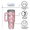 thumbnail image 4 of Halloween Pink Ghosts Pattern Tumbler with Handle and Lid,40oz Double Wall Vacuum Insulated Tumbler,Cups Gift for Women and Men, 4 of 7