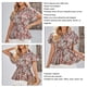 thumbnail image 3 of Camiseta de verano con dobladillo con volantes y cintura elástica con estampado floral y cuello en V de manga corta para mujer, 3 of 8
