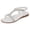 Silver, variant on Open Toe Beach Sandals Sparkly Rhinestone Flat Sandal Low Wedge Walking Slide Shoes with Elastic Ankle Strap Gold Size 9.5