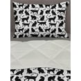 thumbnail image 3 of Cat Comforter & Sham Bedding Set, Black Silhouettes in Different Positions Friendly Furry Feline Domestic Pet, 3 pcs Duvet Set Microfiber Filling Quilt, 5 Sizes, Black White, by Ambesonne, 3 of 4