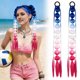 thumbnail image 1 of Trenzas tejidas a mano con degradado de tres colores, famosas en Internet, y cola de caballo., 1 of 3