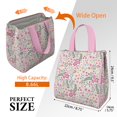 thumbnail image 3 of Pioneer Flower Floral Print Pattern Insulated Lunch Bag for Women & Adults,Large Portable Soft Cooler Lunch Bag,Thermal Food Storage Tote with Pearl Cotton,8.66L,8.75x5.75x9.5 Inch, 3 of 6
