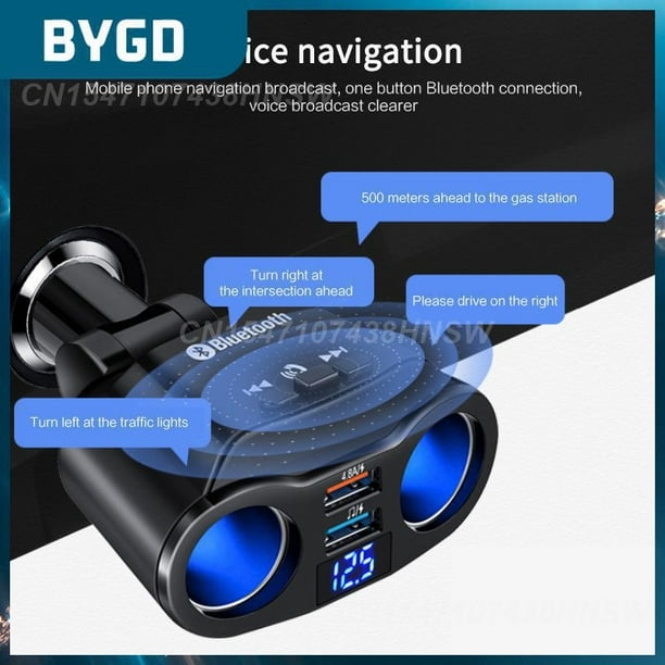Support U Disk Music Play Car Mp3 Player Dual Usb Multifunctional Car Charger Durable Bluetooth Fm Transmitter Car AccessoriesBlackUnited States He Qiyong unisex