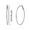 thumbnail image 3 of Fiaya Women Dainty Large Hoop Earrings, Round Circle Lightweight Huggie Gift for Women, Fashion Minimalist Stud for Sister Bff Birthday (Silver-3.15 in), 3 of 4