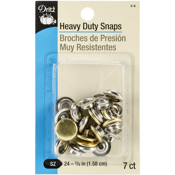 Dritz Heavy-Duty Snaps 5/8" 7/Pkg-Gilt