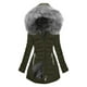 thumbnail image 1 of Chaqueta y abrigo casuales de manga larga con capucha para mujer, moda de color liso, manga larga, bolsillos con cremallera, capucha, chaqueta acolchada, abrigo, blusa, blusa de poliéster para mujer, 1 of 2