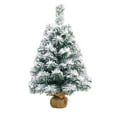 thumbnail image 1 of 24 Inches Christmas Trees Artificial Flocking Snow Tabletop Christmas Tree Ornaments for Dining Table Desk Home Holiday Decorations, 1 of 5