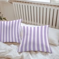 thumbnail image 6 of Throw Pillow Covers 26x26 Inch Set of 2, Purple Striped Waterproof Outdoor Pillow Covers, Modern Farmhouse Purple White Stripes Decorative Cushion Pillowcases for Couch, Sofa, Bed, Garden, Patio, 6 of 9