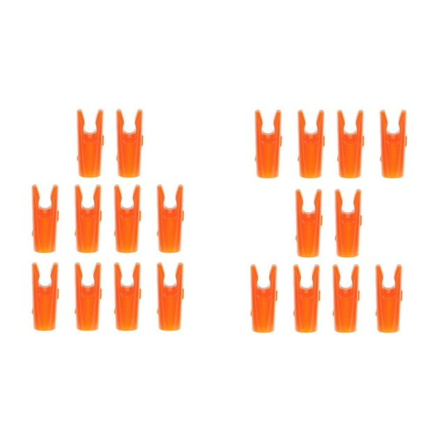 Almencla 20 Pieces Plastic Orange Color Bow Insert Pin Nock SHAFT TAILS