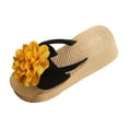 thumbnail image 6 of Mepaouo Platform Flip Flops for Women 2025 Flower Wedge Thong Sandals Summer Beach Slip on Slides, 6 of 7