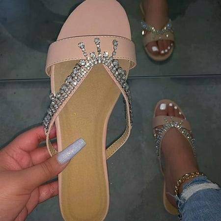

Vedolay Babouche for Women Women s Flip Flops Wedge Walking Slippers Breathable Anti-Slip Sandals Pink 7.5