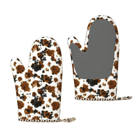 

Lafuoo Cow Tie Dye Pattern Silicone Anti-Scalding Gloves Hanging Rope Gloves are Suitable for Kitchen Utensils for Kitchen Baking Cooking Outdoor Barbecue