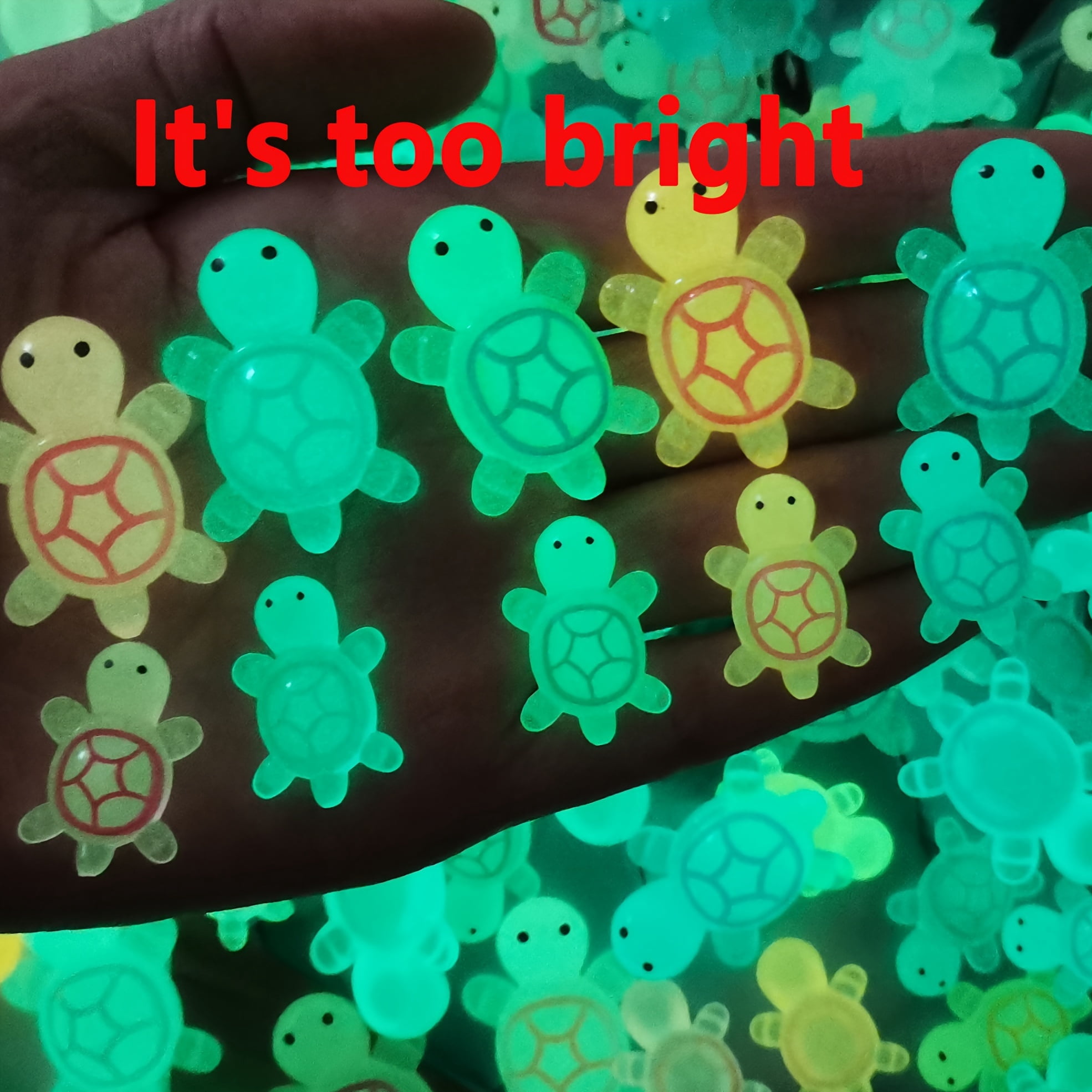 100pcs Little Tortoise Luminous Resin Tortoise Home Decoration, Fish Tank Aquarium DIY Landscaping, Valentine's Day Creative Gift Accessories, Cute and Fun