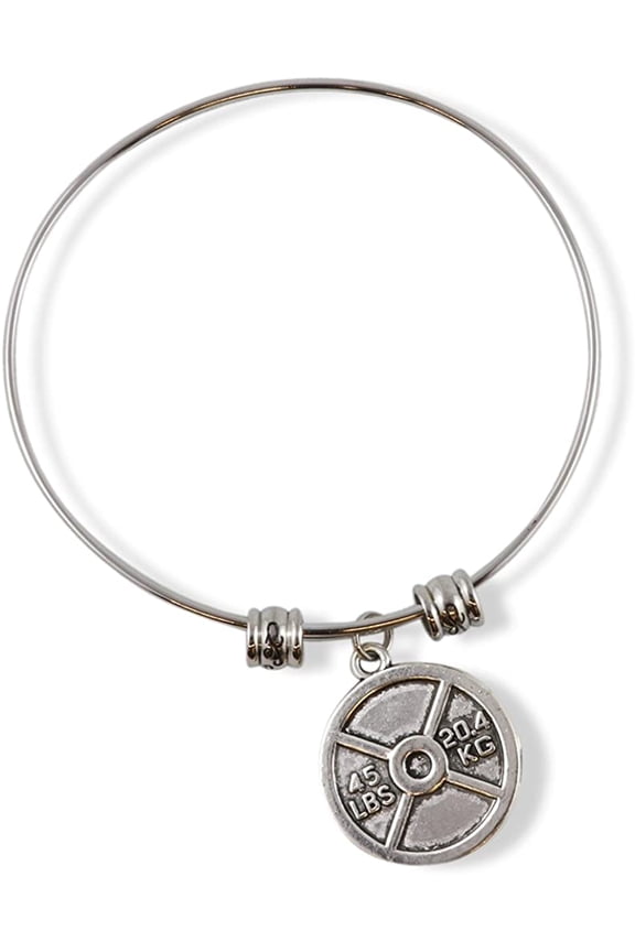 Weight Lifting 45 lb Stainless Steel Bangle