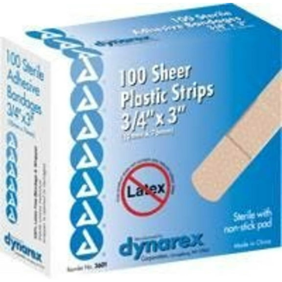 Dynarex 3601 Flexible Adhesive Bandage, Tan, 100 Count