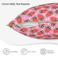 thumbnail image 3 of KLL Strawberry Decorative Throw Pillow Covers Velvet Soft for Couch Sofa Bedroom Living Room Outdoor (No pillow core)- 18"x18", 3 of 5