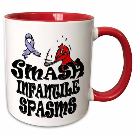 

3dRose Smash Infantile Spasms - Two Tone Red Mug 11-ounce