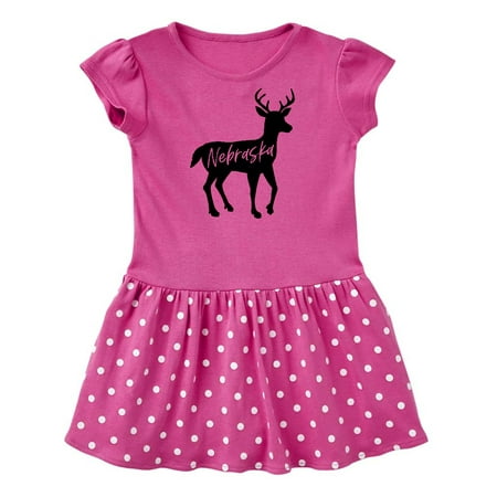 

Inktastic Nebraska Black Deer Silhouette Gift Baby Girl Dress