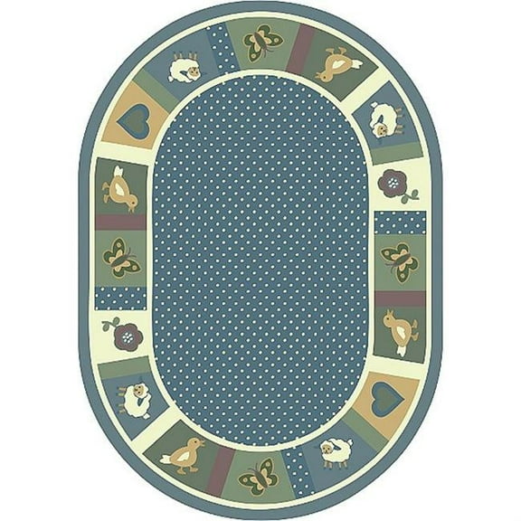 Seeing Spots Soft 7 ft.8 in. x 10 ft.9 in. Oval  WearOn Nylon Machine Tufted- Cut Pile Just for Kids Rug