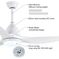 thumbnail image 5 of TCL Ceiling Fan with Light Bulb, Remote Control, Reversible Blades, for Indoor & Outdoor, White, 5 of 8