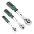 thumbnail image 4 of Llave de tubo con mango de trinquete de 72 dientes, 3 piezas, de acero inoxidable, de liberación rápida, para reparación de automóviles, 4 of 15