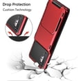 thumbnail image 5 of Case for Galaxy Note 10+ 10 Plus Case Wallet 4-Slot Pocket ID Card Holder Scratch Resistant Dual Layer Protective Bumper Rubber Armor Hard Shell Cover for Samsung Galaxy Note 10 Plus Red, 5 of 12