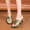 Green, variant on Women's Floral Rhinestone Block Heel Mules, Open-Toe Jeweled Slide Sandals with Sparkly Crystal Flower Detail, Elegant Heels for Parties, Weddings Gold 5.5(36)