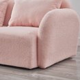 thumbnail image 5 of 66.9" Modern Lazy Loveseat, Teddy Fabric Upholstered Sofa with Pillows, Small 2-seat Sofa Couch for Living Room Bedroom Apartment , Pink, 5 of 6