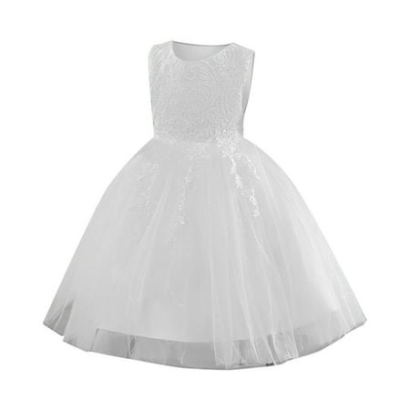 

Sngxgn Girls and Toddlers Dresses Sleeveless Prints Floral Summer Tank dress Sundress Girls Summer Dresses White Size 110