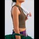 thumbnail image 4 of Camiseta Básica de Tirantes para Mujer, Sin Mangas, Larga, Acanalada, Ajustada, con Espalda Nadadora, Cuello Alto y Cuello Redondo Café L, 4 of 9