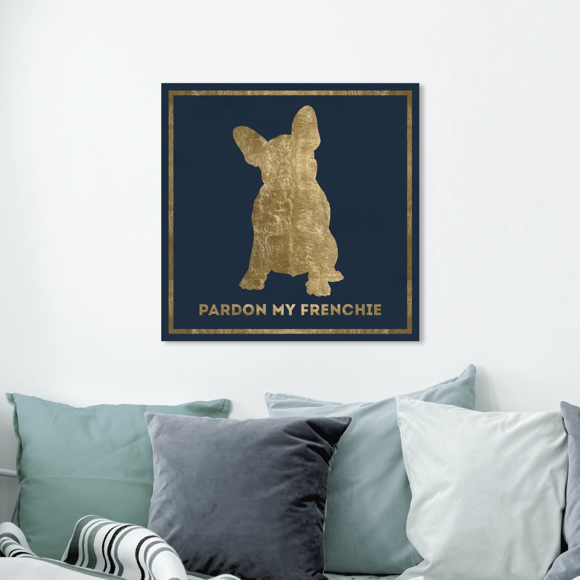Runway Avenue Typography and Quotes Wall Art Canvas Prints 'Frenchie' Fashion Quotes and Sayings - Gold, Black