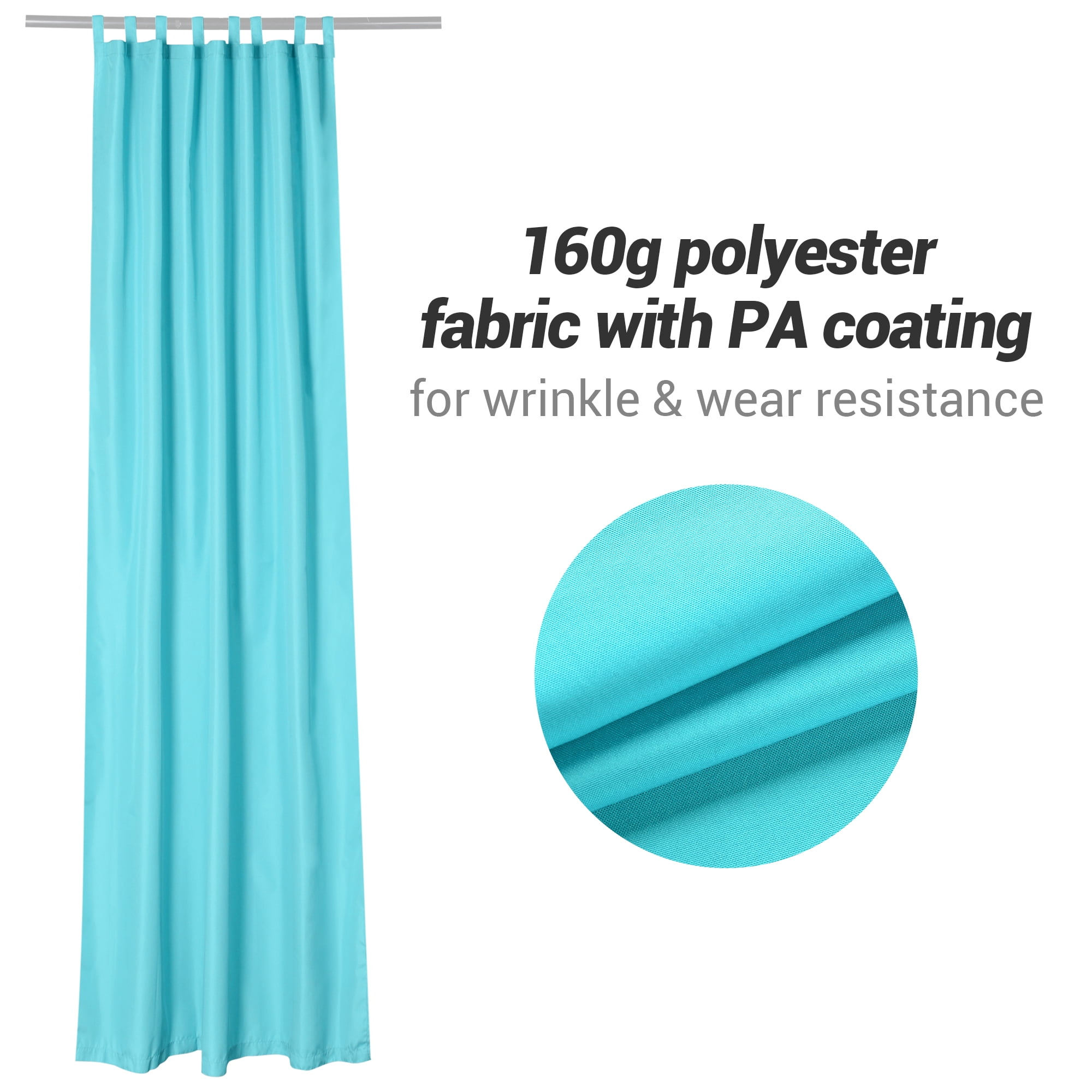 Yescom 54"x108" Outdoor Privacy Curtain Drape Tab Top UV30+ Patio Lanai Pergola 6 Piece
