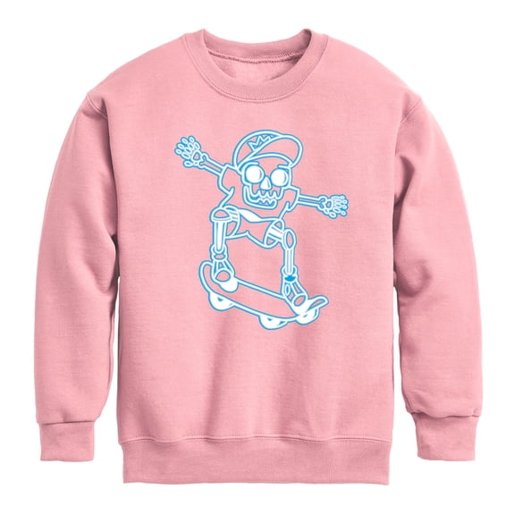 Instant Message - Skeletons Ride Skateboards Too - Toddler & Youth Crewneck Fleece Sweatshirt