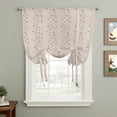 thumbnail image 2 of Beige Pink Floral Balloon Curtains for Windows, Bedroom Curtains 54 Inch Length, Spring Flowers Tie Up Curtains Panels Thermal Insulated Bathroom Curtains Window 42"x54", 2 of 8